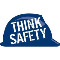 Accuform LHTL100DB 1-1/4"" x 2-1/4"" Hard Hat Stickers: Think Safety Dark Blue Adhesive Vinyl