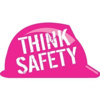 Accuform LHTL100PK 1-1/4"" x 2-1/4"" Hard Hat Stickers: Think Safety Pink Adhesive Vinyl