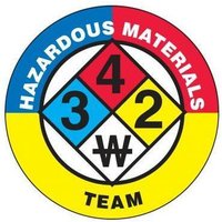 Accuform LHTL130 Hard Hat Stickers: Hazardous Materials Team