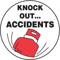 Accuform LHTL165 Hard Hat Stickers: Knock Out . . . Accidents