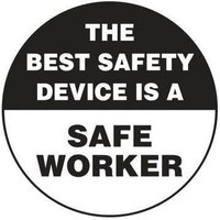 Accuform LHTL187 Hard Hat Stickers: The Best Safety Device Is A Safe Worker