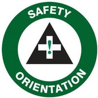 Accuform LHTL305 Hard Hat Stickers: Safety Orientation (Symbol)