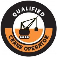 Accuform LHTL352 Hard Hat Stickers: Qualified Crane Operator