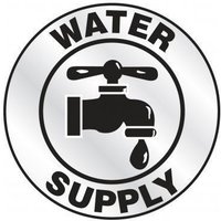 Accuform LHTL633 2-1/4"" Emergency Response Reflective Helmet Sticker: Water Supply Yellow Reflective Sheet