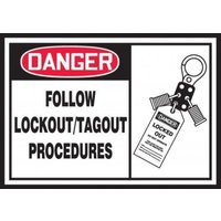 Accuform LLKT003XVE OSHA Danger Lockout/Tagout Label: Follow Lockout/Tagout Procedures