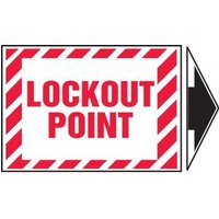Accuform LLKT515 Lockout/Tagout Label: Lockout Point (With Arrow)