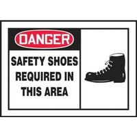 Accuform LPPE002XVE OSHA Danger Safety Labels: Safety Shoes Required In This Area