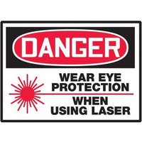Accuform LPPE115VSP OSHA Danger Safety Label: Wear Eye Protection When Using Laser