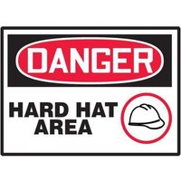 Accuform LPPE116XVE OSHA Danger Safety Label: Hard Hat Area