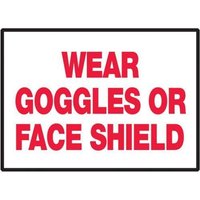 Accuform LPPE515VSP Safety Label: Wear Goggles or Face Shield