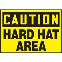 Accuform LPPE609XVE OSHA Caution Safety Label: Hard Hat Area