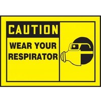 Accuform LPPE628VSP OSHA Caution Safety Label: Wear Your Respirator
