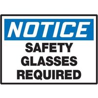 Accuform LPPE829VSP OSHA Notice Safety Label: Safety Glasses Required