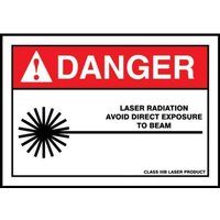 Accuform LRAD012VSP ANSI Danger Safety Label: Laser Radiation - Avoid Direct Exposure To Beam