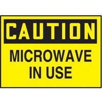 Accuform LRAD615VSP OSHA Caution Safety Label: Microwave In Use