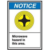 Accuform LRAD800XVE ANSI Notice Safety Label: Microwave Hazard In This Area