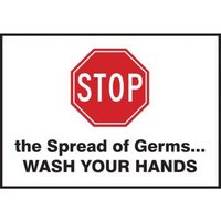 Accuform LRST503XVE Safety Label: Stop The Spread Of Germs - Wash Your Hands