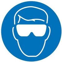 Accuform LSGM2024 ISO Safety Label: Protective Eyewear Graphic