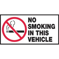 Accuform LSMK503XVE Safety Label: No Smoking In This Vehicle