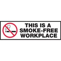 Accuform LSMK528XVE Safety Label: This Is A Smoke-Free Workplace