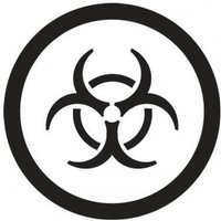 Accuform LZH620PS2 4"" WHMIS Pictogram Safety Labels: Biohazardous and Infectious Red/White Adhesive Vinyl