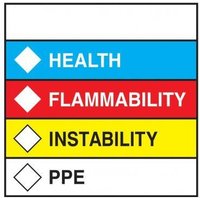 Accuform LZS115PS5 HMCIS Safety Label: Health Flammability Instability PPE