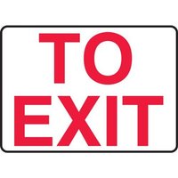 “10" x 14" Safety Sign "To Exit" Accu-Shield“