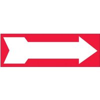 Accuform MADM420VA 4"" x 12"" Safety Sign: White on Red Arrow Aluminum