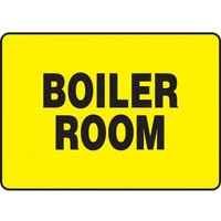 Accuform MADM935VP 10"" x 14"" Safety Sign: Boiler Room Plastic