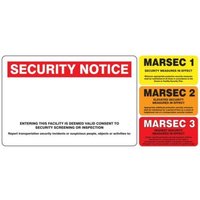 MARSEC Sign Kit, 24 in Height, 36 in Width, Galvanized Steel, Vinyl, Rectangle, English