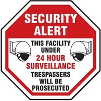 Accuform MASE904XP Video Surveillance Sign: Security Alert - This Facility Is Under 24 Hour Surveillance - Trespassers Will Be Prosecuted Accu-Shield