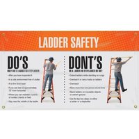 Accuform MBR465 28"" x 48"" Motivational Banner: Ladder Safety Do's - Dont's, Adhesive Vinyl