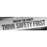 Accuform MBR901 Motivational Banner: Prevent The Worst - Think Safety First