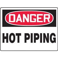 Accuform MCPG021VP 10"" x 14"" OSHA Danger Sign: Hot Piping, Plastic