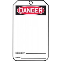 Safety Tags, DANGER Blank, 5.75in x 3.25in, HS-Laminate, 5PK