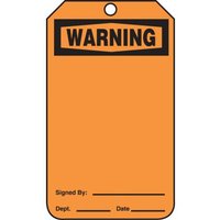Safety Tags, WARNING BLANK, 5.75in x 3.25in, PF-Cardstock, 25PK
