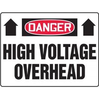 Accuform MELC069XP OSHA Danger Safety Sign: High Voltage Overhead