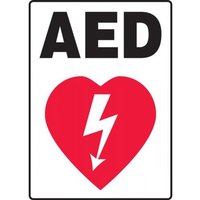 “20" x 14" Aluma-Lite Sign: "AED" & Graphic Symbol“