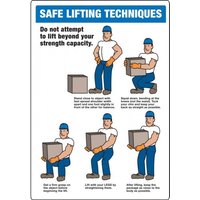Accuform MGNF512VP Safety Sign: Safe Lifting Techniques