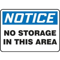Accuform MHSK853VS OSHA Notice Safety Sign: No Storage In This Area