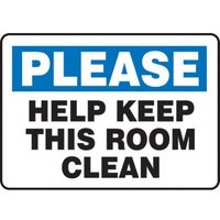 Accuform MHSK933VP Safety Sign: Please Help Keep This Room Clean
