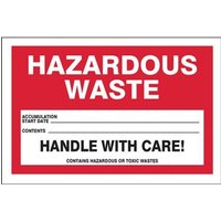 Accuform MHZW15PSL Hazardous Waste Labels: Hazardous Waste