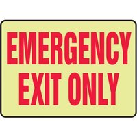 Accuform MLEX569GP Lumi-Glow Plus+ Safety Sign: Emergency Exit Only