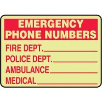 Emergency Phone Numbers Fire Dept. _ Police Dept. _ Ambulance _ Medical _