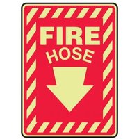 Accuform MLFX526GP Glow-In-The-Dark Safety Sign: Fire Hose