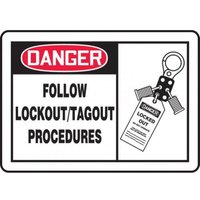 Accuform MLKT001VS OSHA Danger Safety Sign: Follow Lockout/Tagout Procedures Graphic