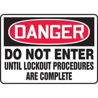 Accuform MLKT013XP OSHA Danger Safety Sign: Do Not Enter Until Lockout Procedures Are Complete