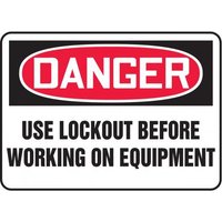 Accuform MLKT016VS OSHA Danger Safety Sign: Use Lockout Before Working On Equipment