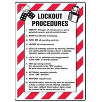 Accuform MLKT507VS Lockout/Tagout Sign: Lockout Procedures List