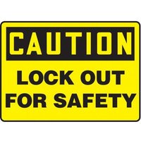 Accuform MLKT615XL OSHA Caution Lockout/Tagout Sign: Lock Out For Safety